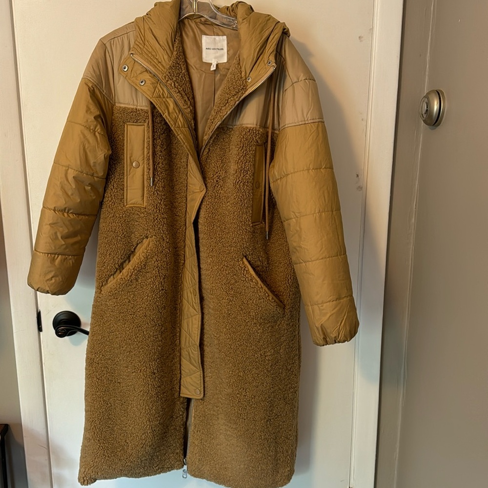 Avec Les Filles Tan Puffer Coat